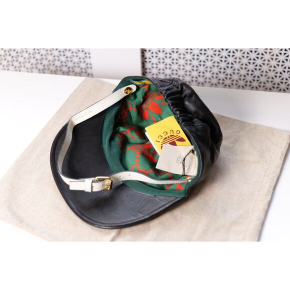 GUCCI X ADIDAS Black Calfskin Trefoil Stefanos Baseball Hat (Size S) RRP $870 - Picture 5 of 7